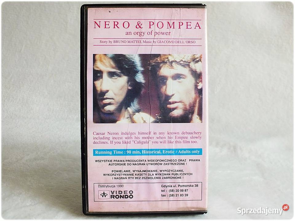 Kaseta VHS NERO POMPEA Orgia Władzy Film Video Żary