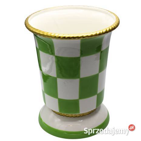 Doniczka ceramiczna w kratę Skierniewice sprzedam