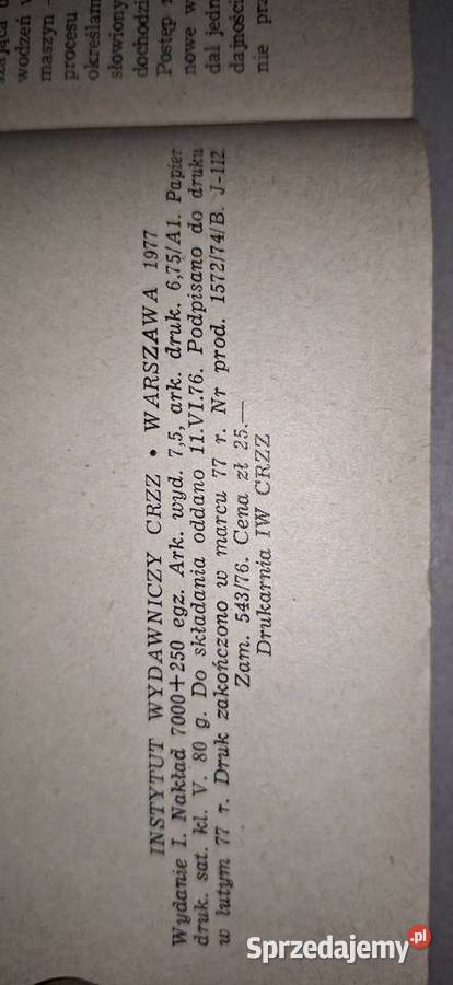 Koszt energetyczny pracy 1977 kultowy podręcznik Łęczyca sprzedam