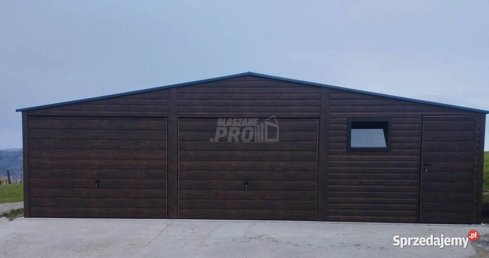 Garaż blaszany 9x6 2x Brama uchylna drzwi okno Sprzedaż pomorskie Słupsk