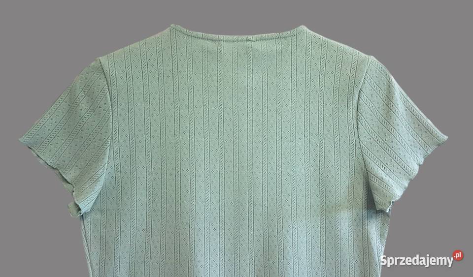 Damska bluzka oliwkowa bawełniana z krótkim Chrzanów