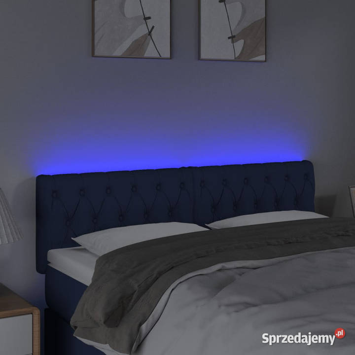 Zagłówek do łóżka z LED niebieski 144x7x7888 mazowieckie