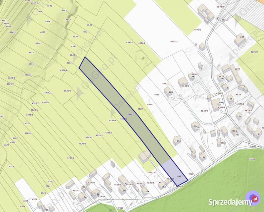 Działka budowlana 6669 m2 Gmina Wąchock Górna z