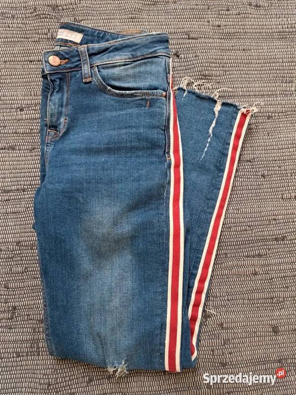 Jeansy Zara z lampasem unikalny styl 36