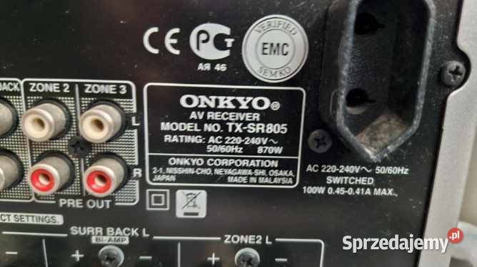 Wzmacniacz Onkyo tx sr805 plus dvd plus głośniki mazowieckie Goździk