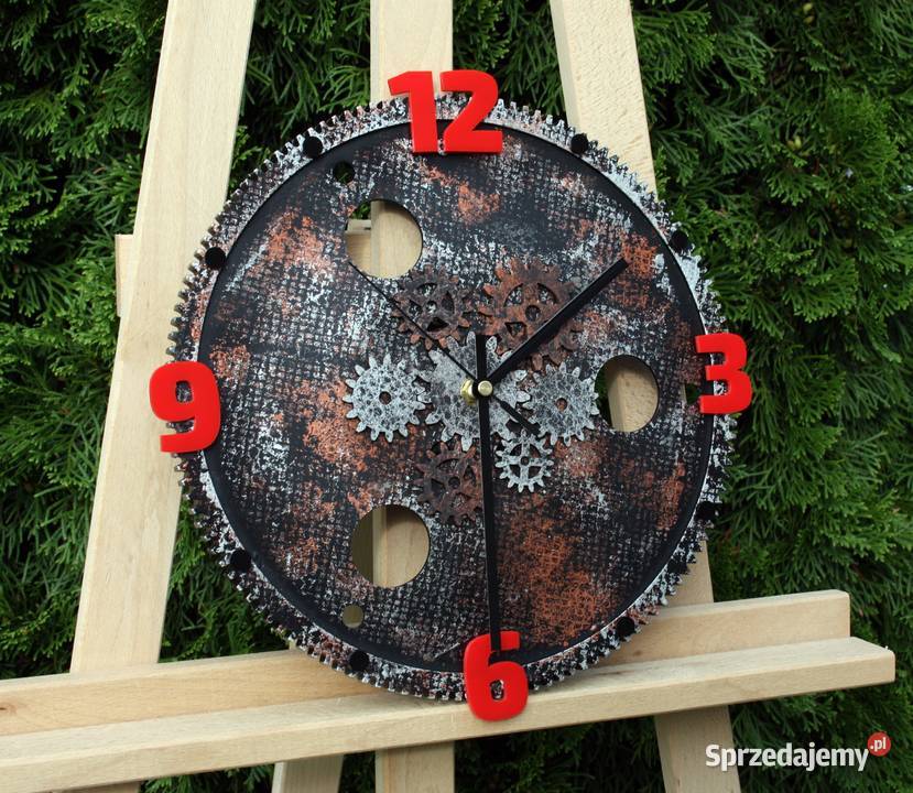 Zegar koło zębate 30 Scrap Metal Art Patyna Loft