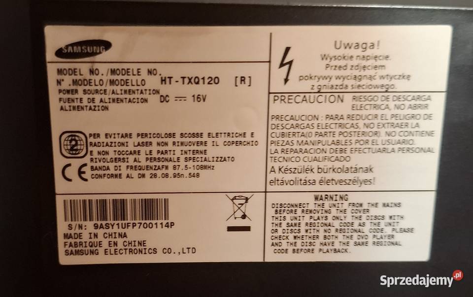 Kino Domowe SAMSUNG HTTXQ120 1000W 51 2x HDMI