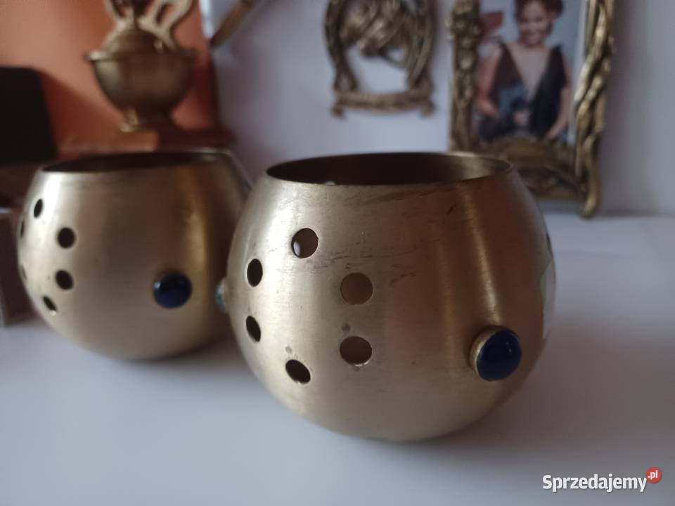 Komplet dwóch lampionów Mosiądz Kolekcja Poznań