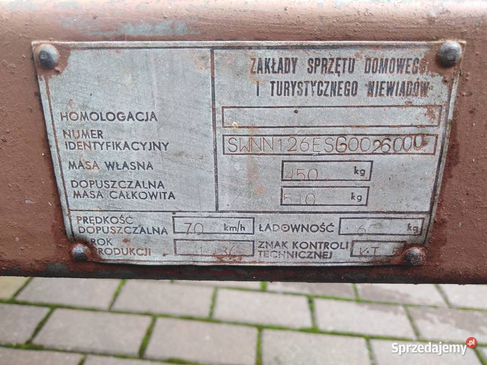 Przyczepa Niewiadów N126 Zarejestrowana