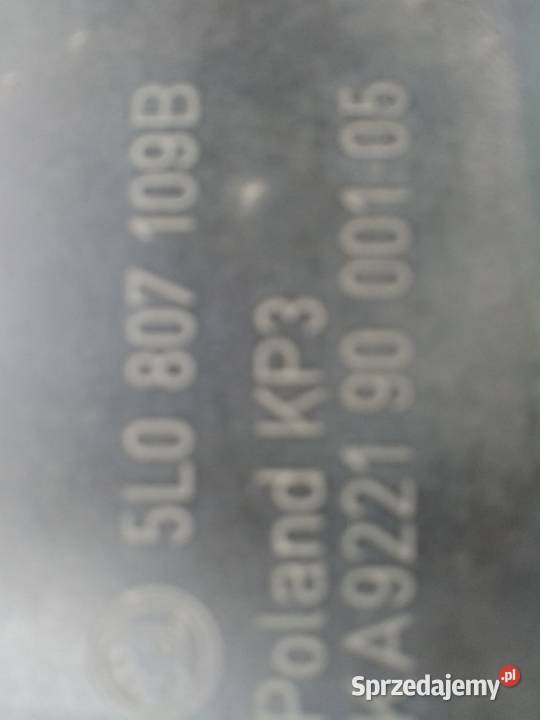 Belka zderzaka przedniego SKODA YETI 5LO807109B Rok produkcji 2010 Karoseria Pruszcz Gdański