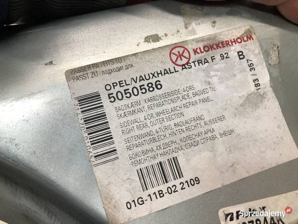 OPEL ASTRA F SEDAN 19912002 REPERATURKA BŁOTNIKA Skarżysko-Kamienna