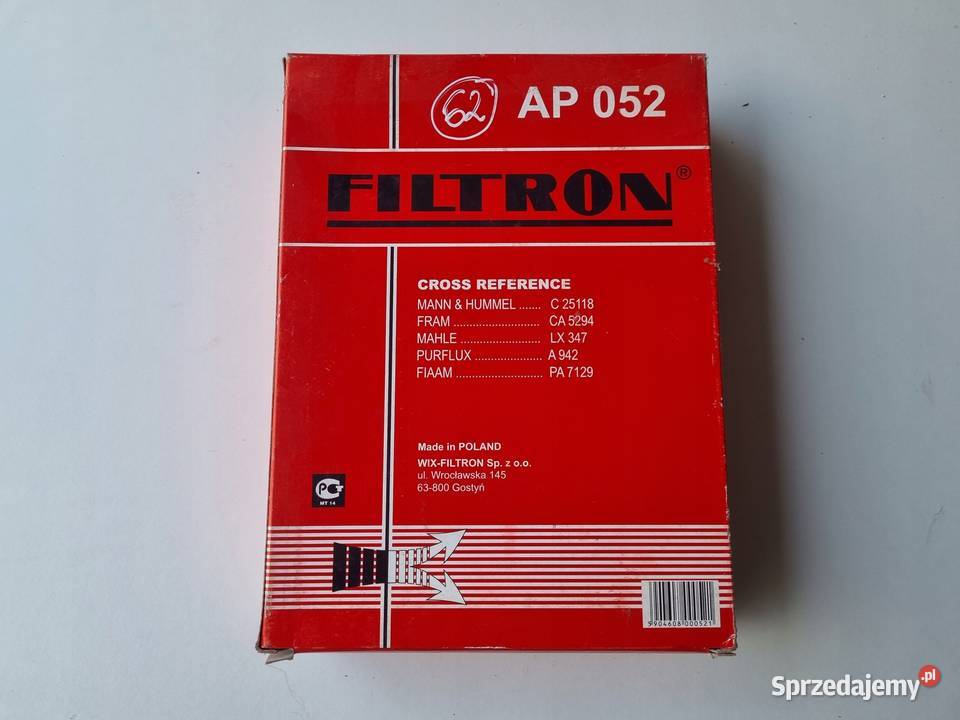 Opel Kadet E 17 D FILTR POWIETRZA AP052 Rudka