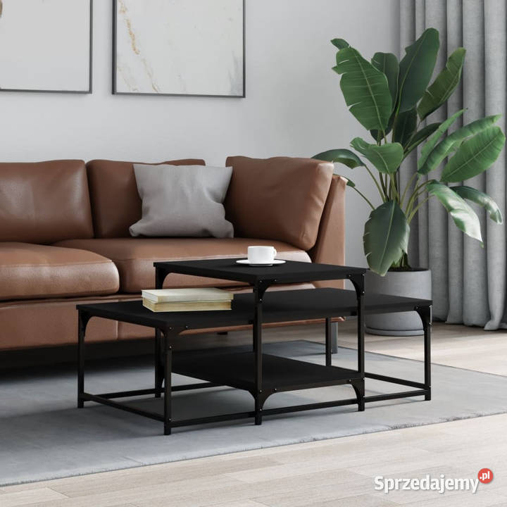 Stolik kawowy czarny 102x60x45 materiał Stoły Warszawa