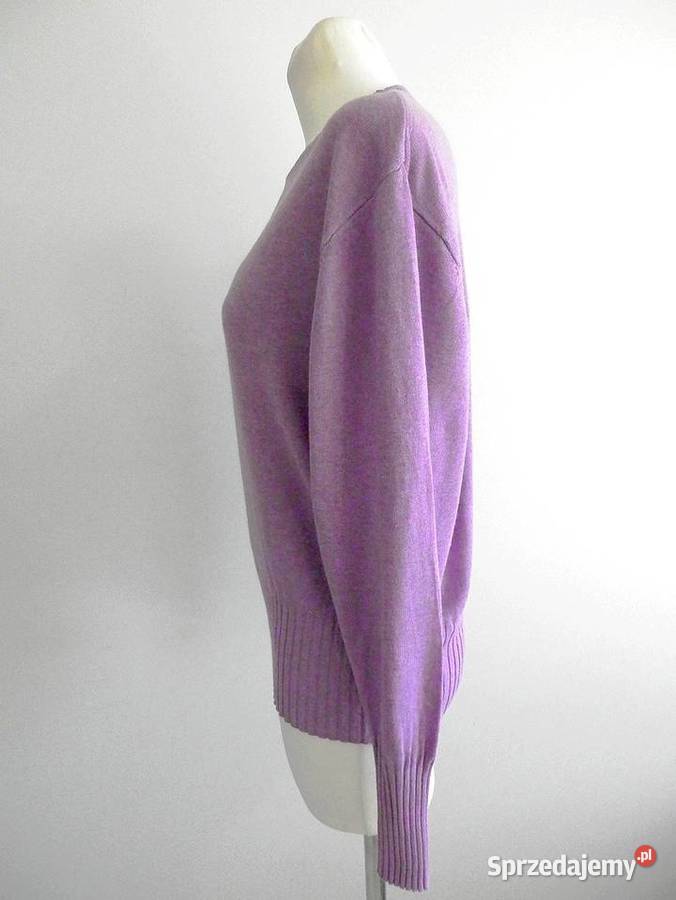 Sweter Lniany Len Wiskoza Lawendowy Bluzka Łomża