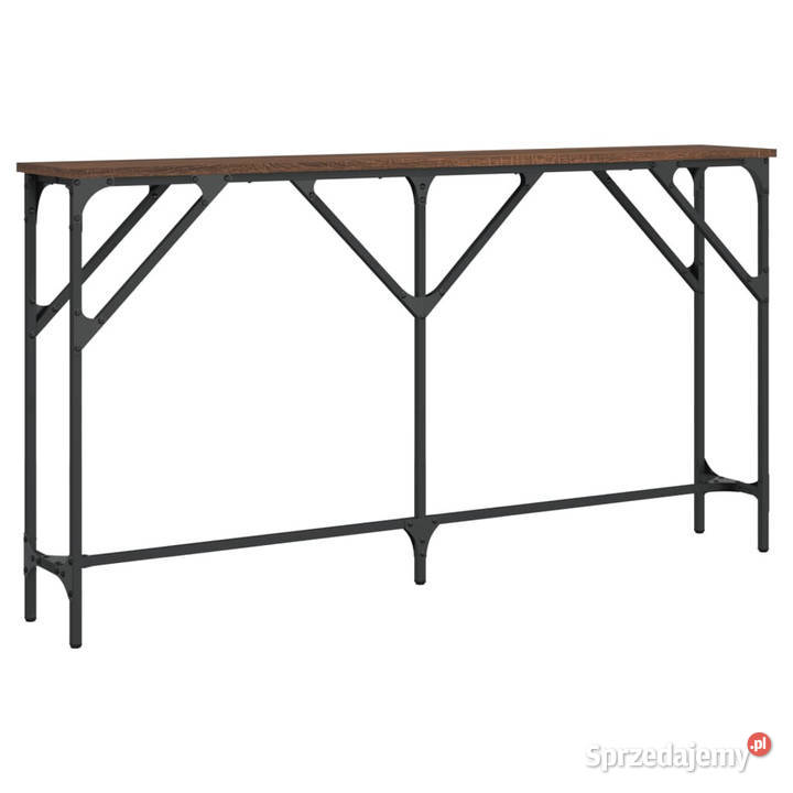 Stolik konsolowy brązowy dąb 140x23x75 WM837776 Warszawa