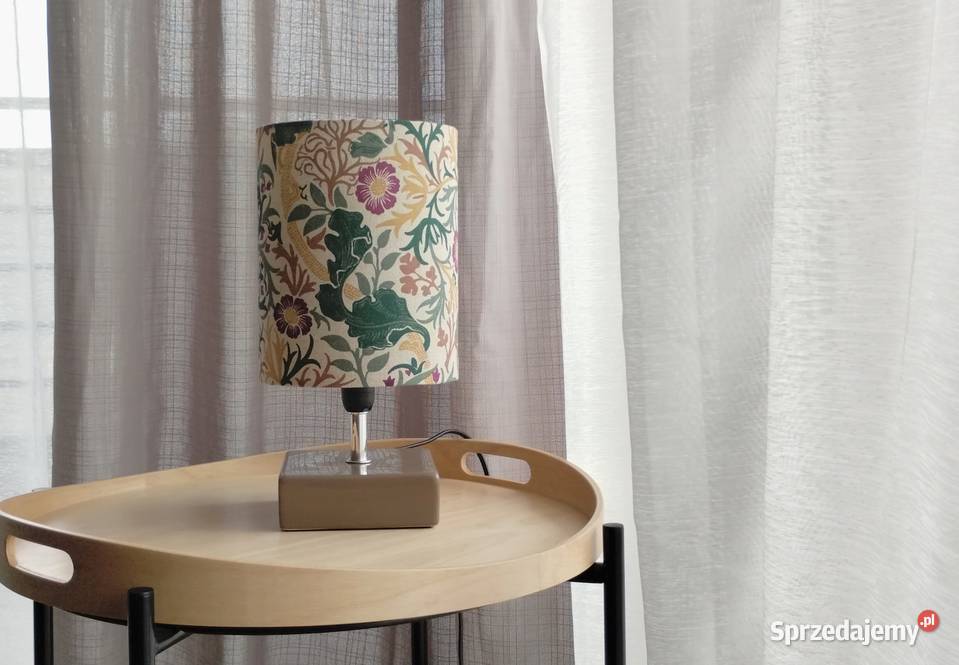 Lampka nocna ceramiczna z abażurem z tkaniny Aleksandrów Łódzki sprzedam