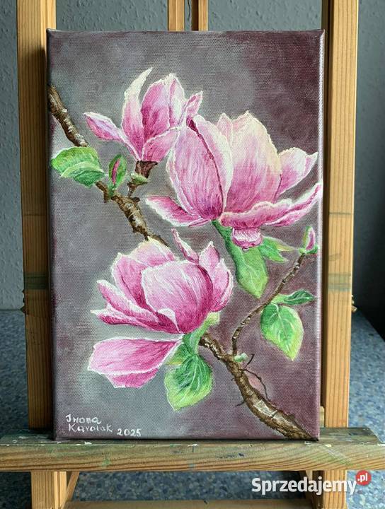 Obraz ręcznie malowany Gałąź magnolii Kalisz
