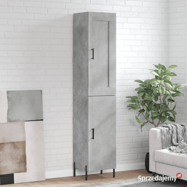 Wysoka szafka szarość betonu 345x34x180 mazowieckie Warszawa