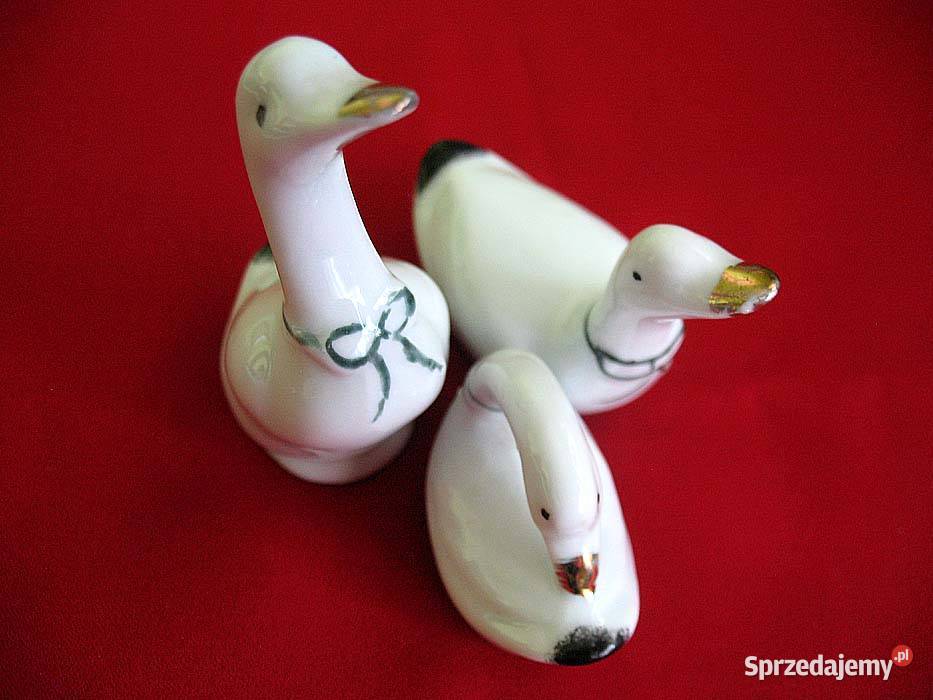 Gęś Rodzina trzech gąsek 8 i 55 i 45 Porcelana Siedlce