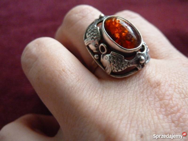 bursztyn Fischland srebro Pierścionki mazowieckie Radom