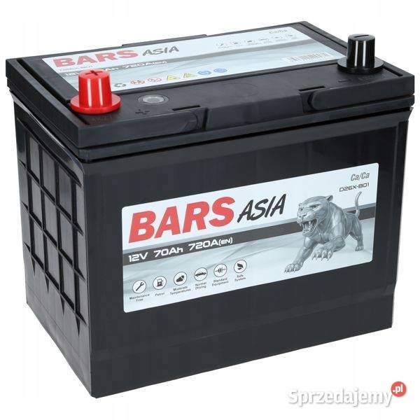 Akumulator Bars Asia D26XB01 12V 70Ah 620A L osobowe
