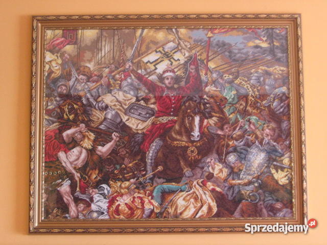 Bitwa pod Grunwaldem obrazrękodziełohaft krzyżyk Bydgoszcz sprzedam