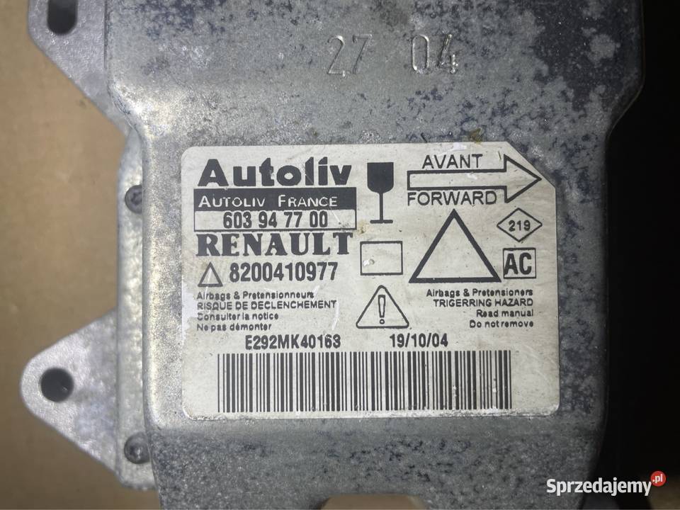 8200410977 moduł sensor airbag renault laguna 2 Szczecin
