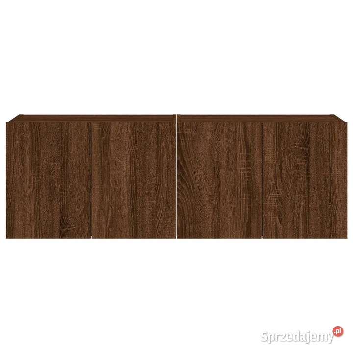 Ścienne szafki TV z LED 2 brązowy dąb 60x35x41 mazowieckie Warszawa