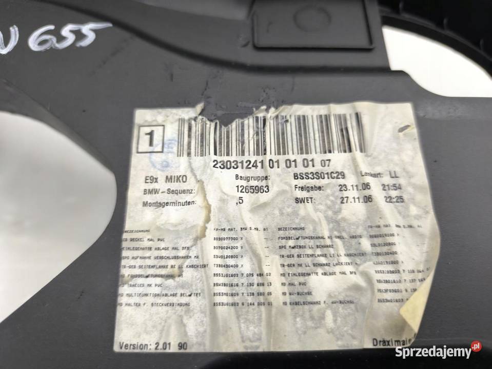 TUNEL ŚRODKOWY PODŁOKIETNIK SKÓRA BMW E90 20B