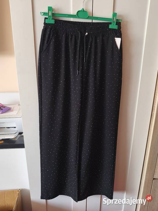 Eleganckie spodnie cyrkonie XXL Plus size Długie Odzież damska