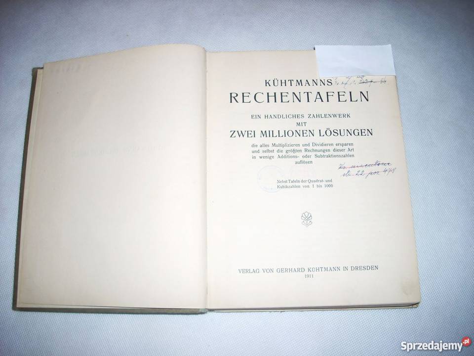 Kuhtmanns RECHENTAFELN tablice rachunkowe 1911 r Lesko