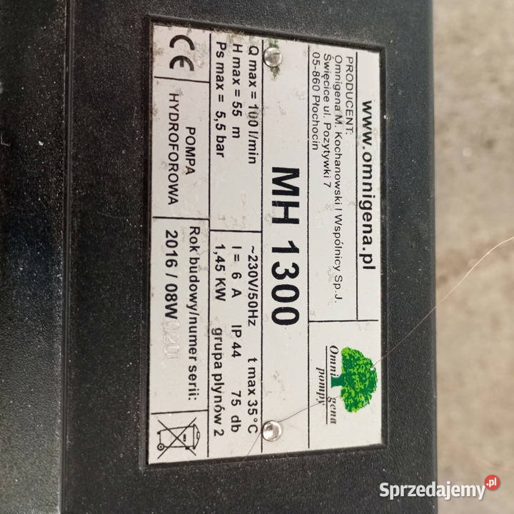 Pompa hydroforowa MH 1300 JY 100 Pompy Pawłowice