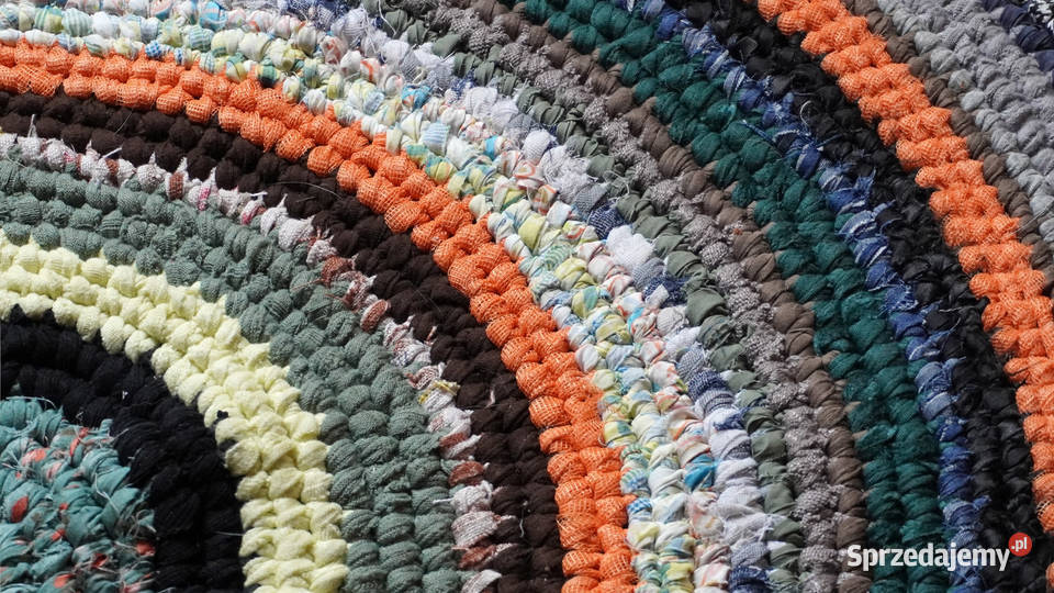 Dywan okrągły 152 rękodzieło zero waste łódzkie Łódź