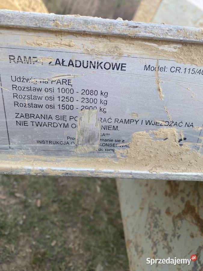 Najazdy aluminiowe 4m Pozostałe sprzedam