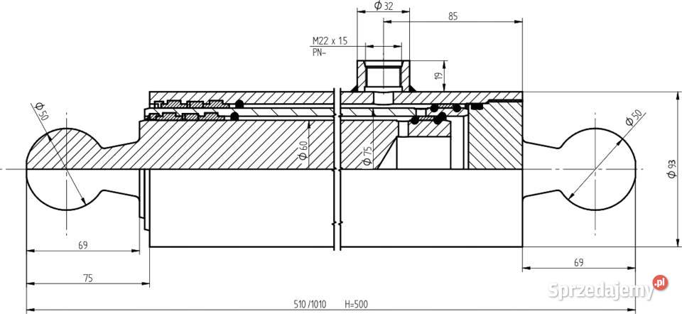 Siłownik Cylinder TłokGNIAZDA HL6011 hl8011 skok Części zamienne Solec Kujawski