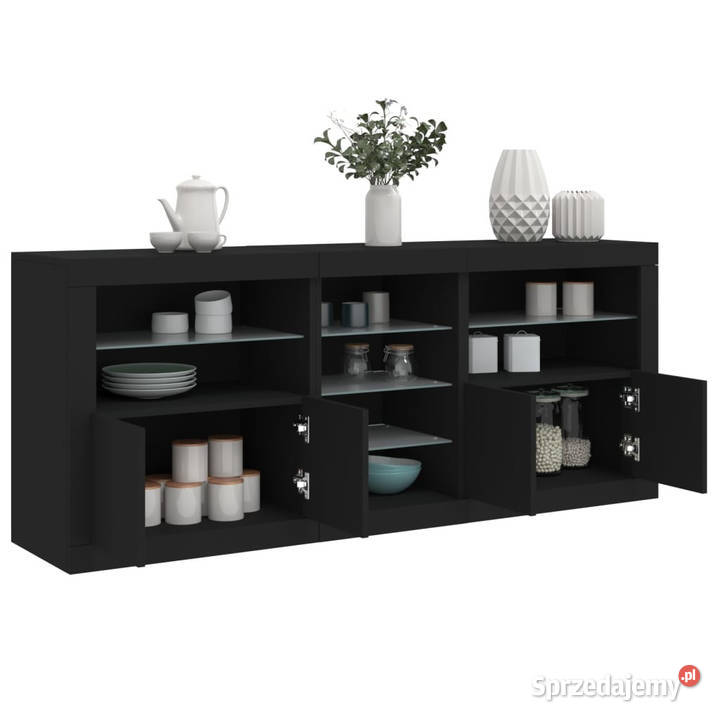 Szafka z oświetleniem LED czarna 1815x37x67 Pozostałe Warszawa