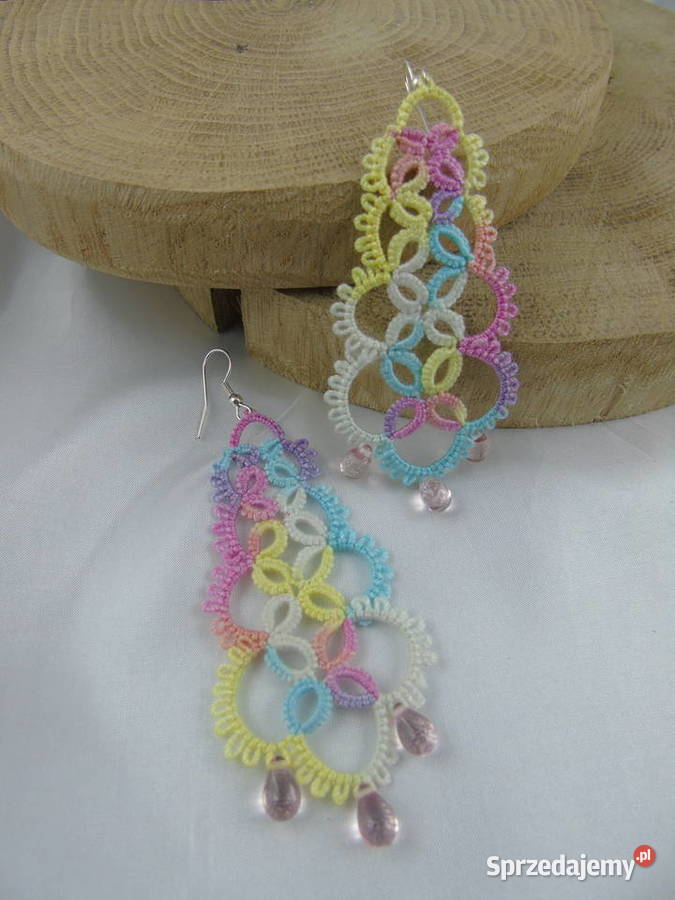 Kolczyki frywolitkowe różne wzory i kolory Wiśniowa sprzedam