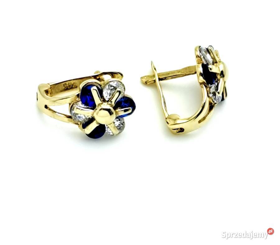 Kolczyki kwiatki Złote pr585 zapięcie angielskie Kolczyki Kolczyki Poznań