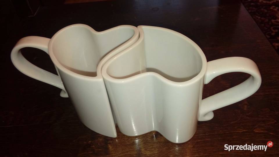 Zakochane kubeczki w kształcie serc biały Warszawa sprzedam