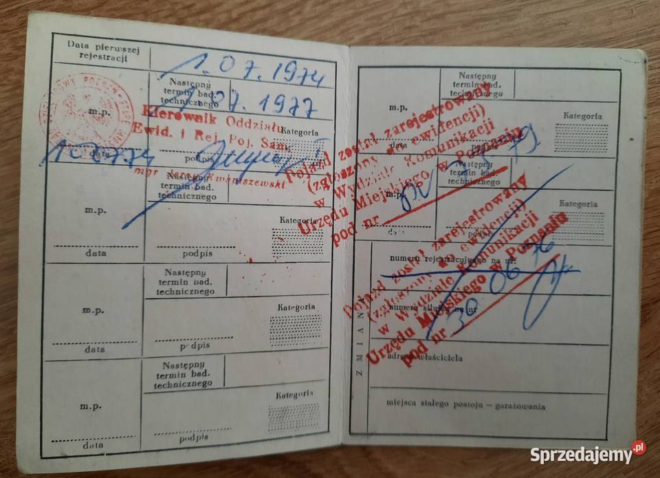 PRL książka gwarancyjnoobsługiwa serwisowa FSO Plewiska