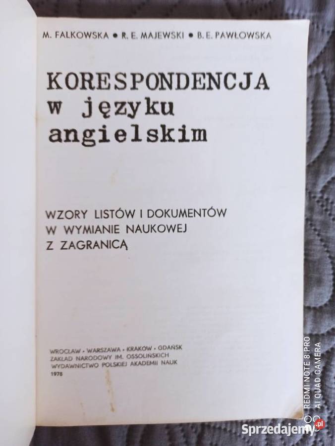 KORESPONDENCJA W JĘZYKU ANGIELSKIM MFalkowska mazowieckie Warszawa sprzedam