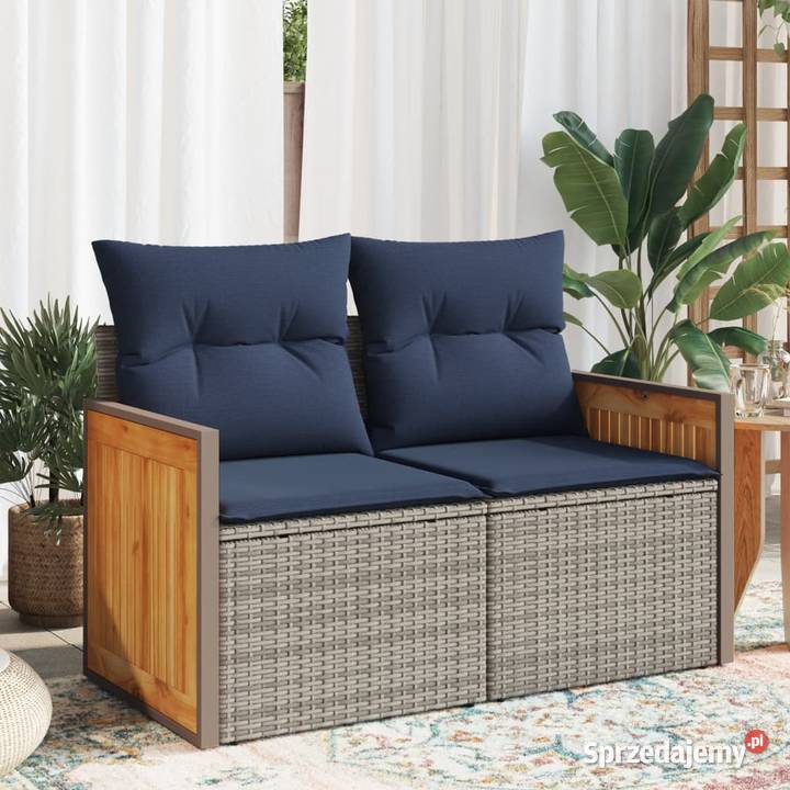Sofa ogrodowa z poduszkami 2osobowa Szary Warszawa sprzedam