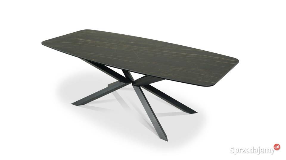 Stół ze spieku kwarcowego 200x100 Noir Desire 76cm