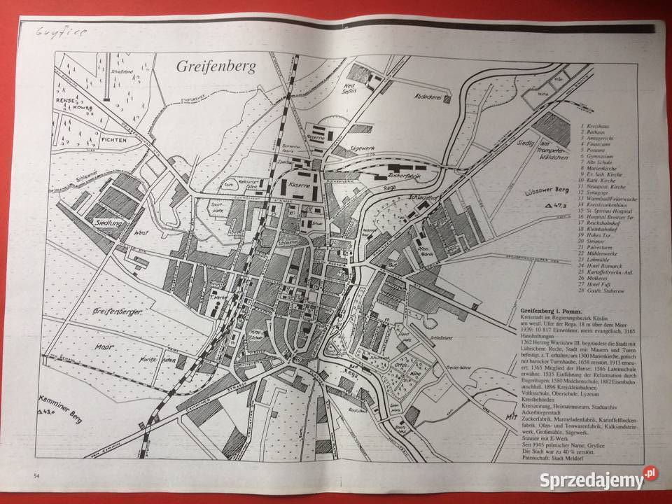 451 Niemiecki Plan Gryfic Antykwariat Szczecin
