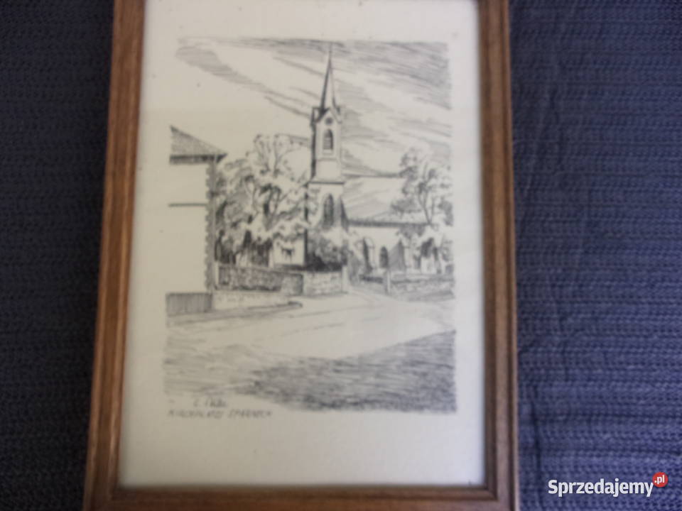 Ładna stylowa rycina wykonana piórkiem w Warszawa