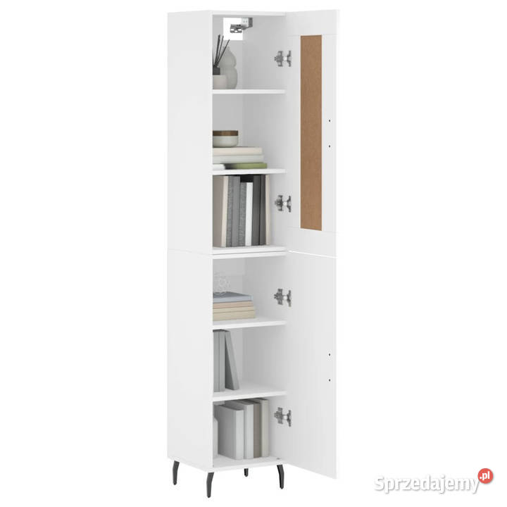 Wysoka szafka biała 345x34x180 materiał Warszawa