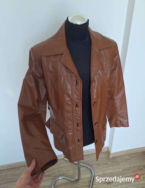 Świetna skórzana kurtka brązowa skóra naturalna Kurtki i płaszcze Kraków