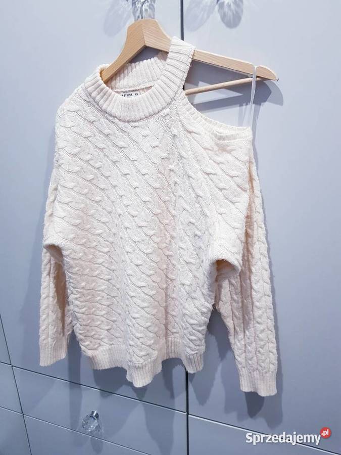 Damski dzianinowy sweter z ozdobnym wycięciem śląskie Dąbrowa Górnicza