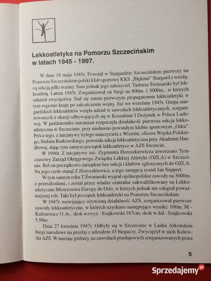 390 Lekkoatletyka na Pomorzu Szczecińskim Antykwariat Szczecin