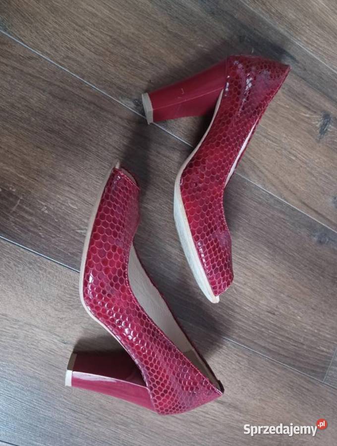 Buty czółenka na obcasie czerwone rozmiar 37 Rzeszów